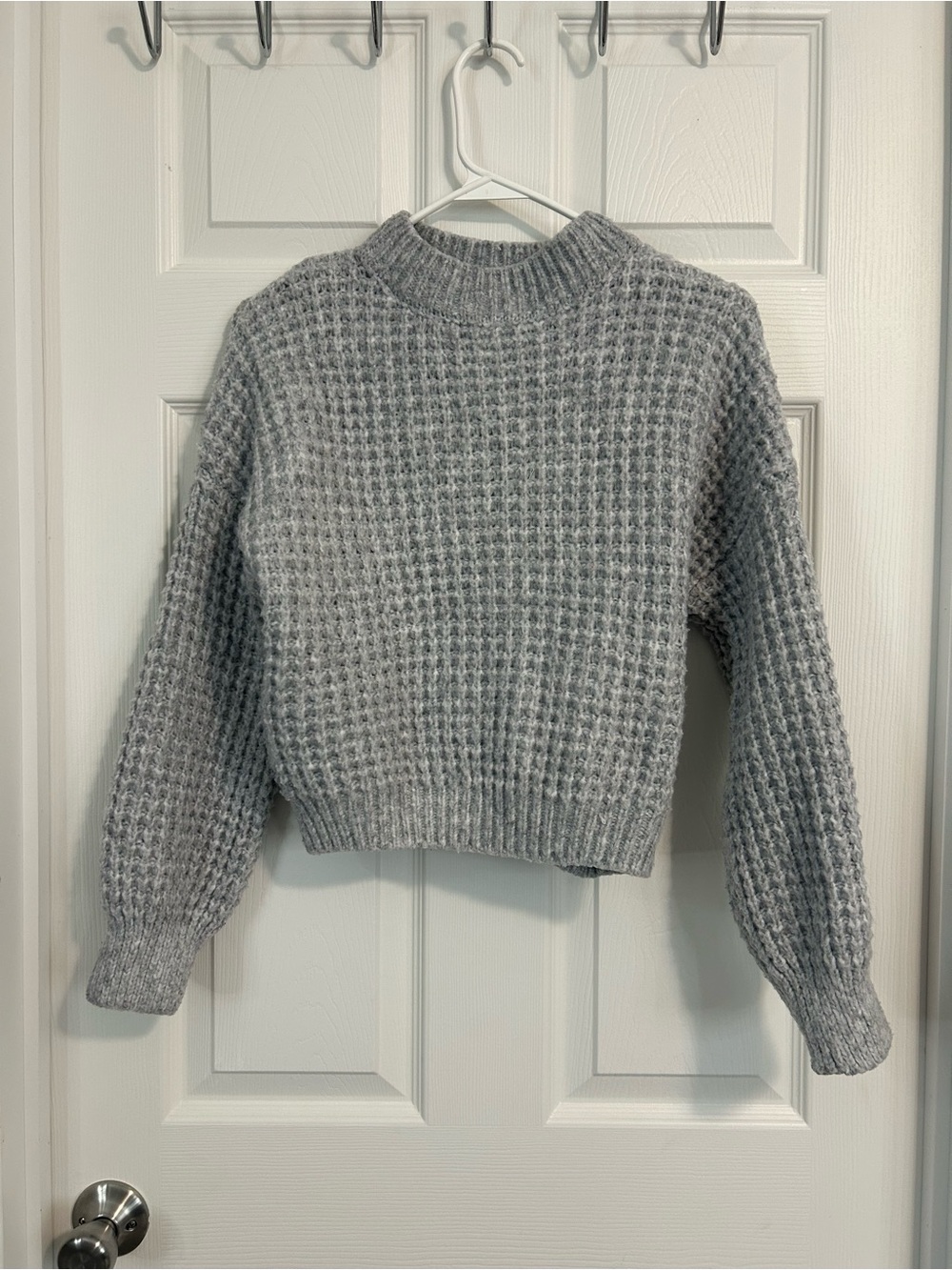 SO Gray Waffle Knit Turtleneck Sweater